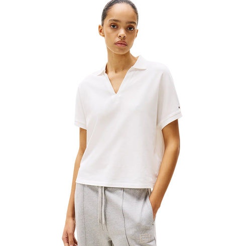 Tommy Hilfiger Polo Polo Donna Relaxed fit scollo a V XS P25 - TOMMY HILFIGERWW44512 - YBL - XS - Francavilla Moda